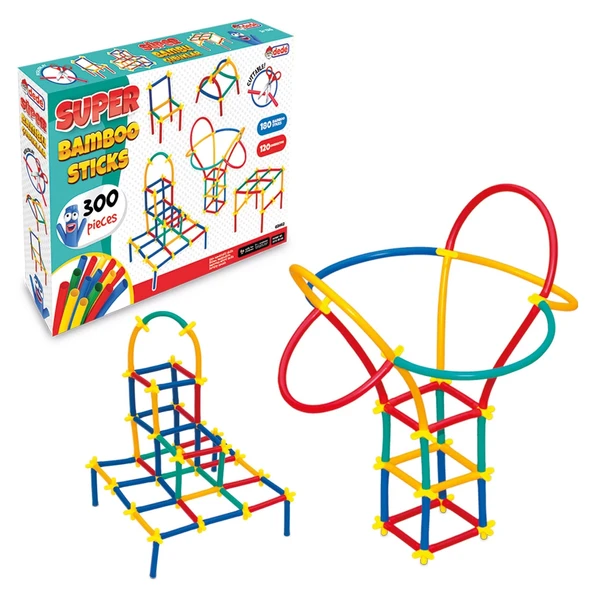 Süper Bambu Çubuklar (300 Parça) - Lego Setleri - Borular Lego - Plastik Çubuklar ürün görseli