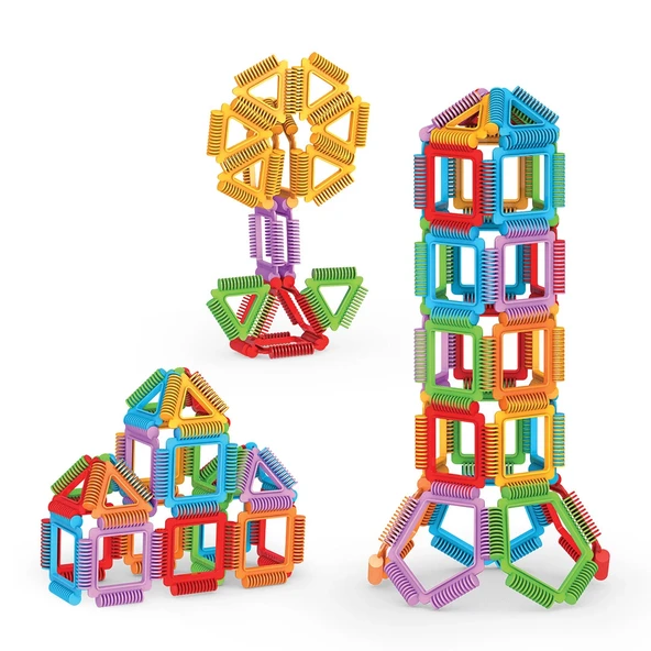 Geometrik Puzzle (96 Parça) - Lego Setleri - Geometrik Oyuncak - Şekilli Lego - Kare Bloklar - 2