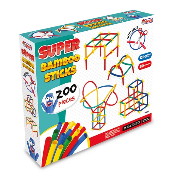 Süper Bambu Çubuklar (200 Parça) - Lego Setleri - Borular Lego - Plastik Çubuklar - 5