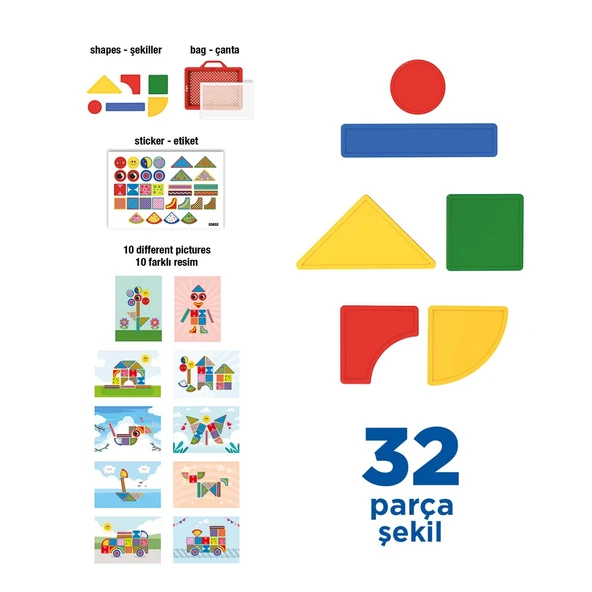 Arkadaşım Bul ve Yap Çanta - Lego Setleri - Geometrik Oyun - Görsel Aktivite - Oyuncak - 2