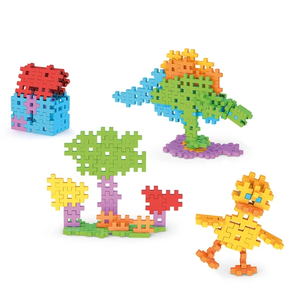 FunFun Puzzle (192 Parça) - Lego Setleri - Geometrik Oyuncak - Fun-Fun - Kare Bloklar - Resim 2