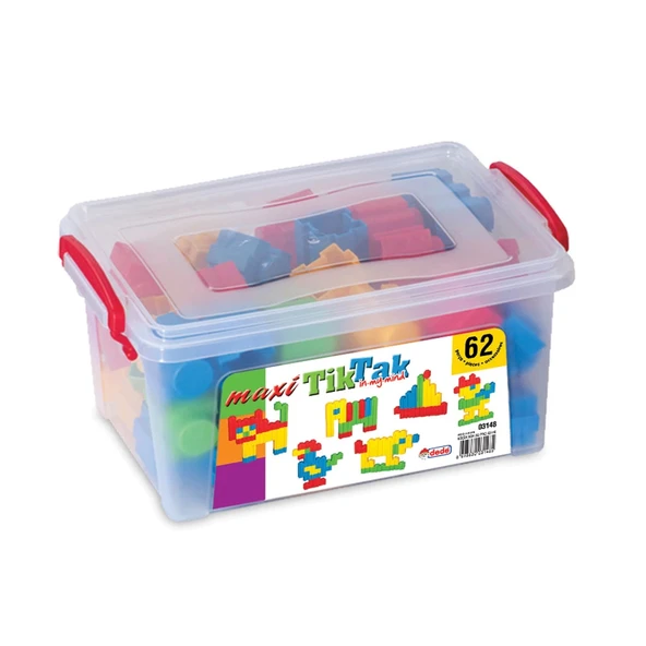 Maxi Tiktak Lego (62 Parça) - Tik-Tak Puzzle - Küçük Bloklar - Maxi Tik Tak Legolar Oyuncak - 3