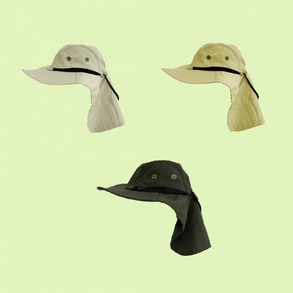 Ayarlanabilir Özellikli Outdoor Bahçe-Safari Şapkası 3lü Set