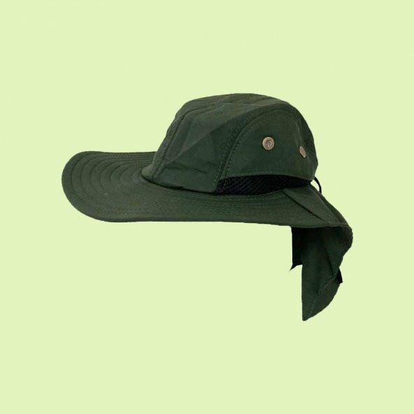 Haki Renkli Ayarlanabilir Özellikli Outdoor Bahçe - Safari Şapkası