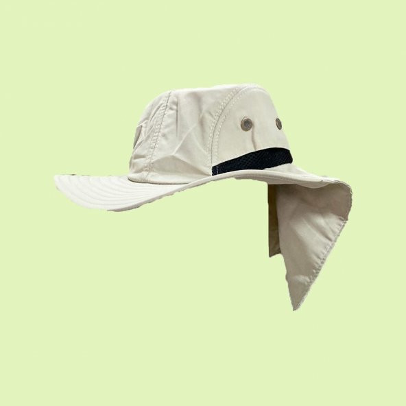 Krem Beyaz Ayarlanabilir Özellikli Outdoor Bahçe - Safari Şapkası - 6