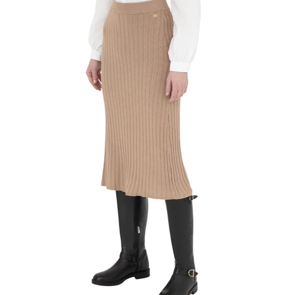 Kadın  Midi Boy Triko Etek - Resim 3