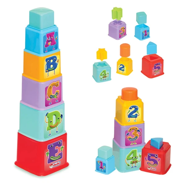 Kare Kule Bul-Tak - Bultak Lego - Bebek Oyuncağı - Şekil Takmaca - 4