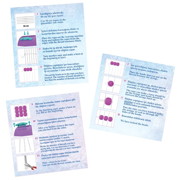 Frozen Takı Dokuma Seti - Dede Takı Seti - Boncuk Kolye Seti - Karlar Ülkesi Takı Seti - 4