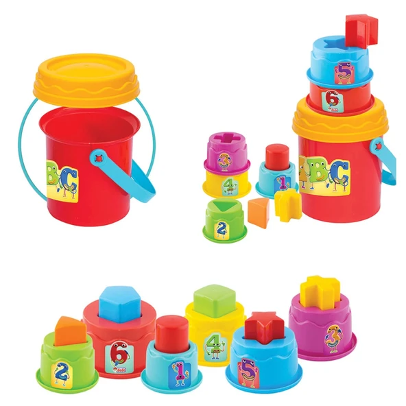 Neşeli Kuleler - Bultak Lego - Bebek Oyuncağı - Şekil Takmaca - Kule Oyunu - 3