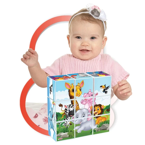 Resimli Küpler Oyunu - Görsel Lego - Bebek Oyuncağı - Resim Tamamla - 5