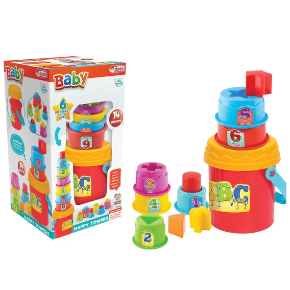 Neşeli Kuleler - Bultak Lego - Bebek Oyuncağı - Şekil Takmaca - Kule Oyunu - 1