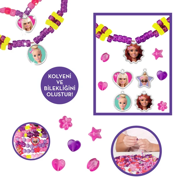 Barbie Çantalı Takı Seti - Dede Takı Seti - Boncuk Kolye Seti - Barbie Oyuncakları - 3