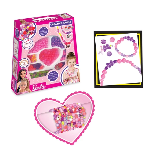 Barbie Takı Seti Büyük El Çantası - Dede Takı Seti - Boncuk Kolye Seti - Barbie Oyuncakları - 1
