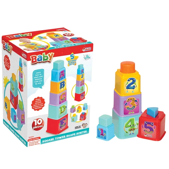 Kare Kule Bul-Tak - Bultak Lego - Bebek Oyuncağı - Şekil Takmaca - 1