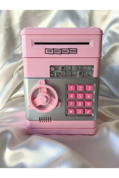MasterHome Şifreli Otomatik Kağıt Para Alan Atm Kasa Kumbara Pembe ürün görseli 1