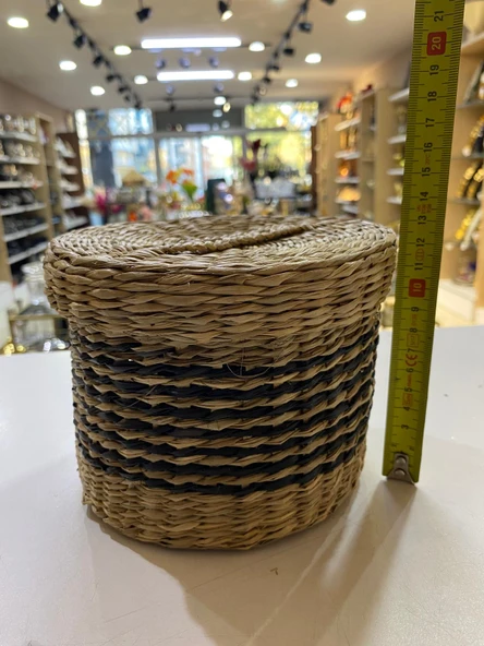 KAPAKLI HASIR SEPET ORTA BOY 12,5 X 17 CM - 4
