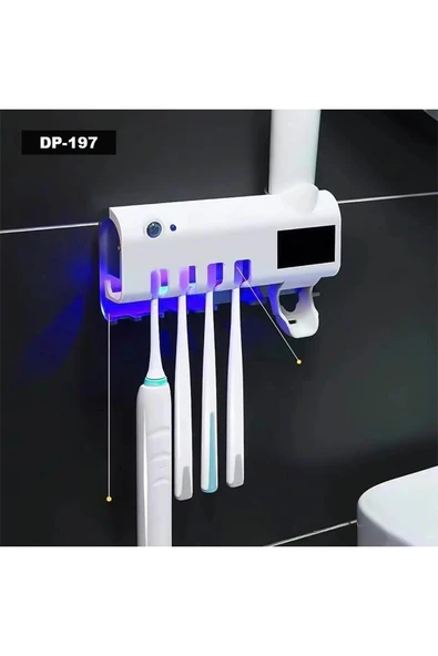 Aırstorr Uv Işıklı Otomotik Diş Macunu Sıkacağı Ve Diş Fırçası Tutacağı - 2