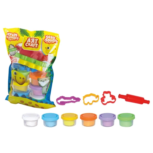 6'lı Polybag Oyun Hamur Seti 168 Gr. - Oyun Hamuru Seti - Hamur Setleri - Hamur Kalıpları - 1