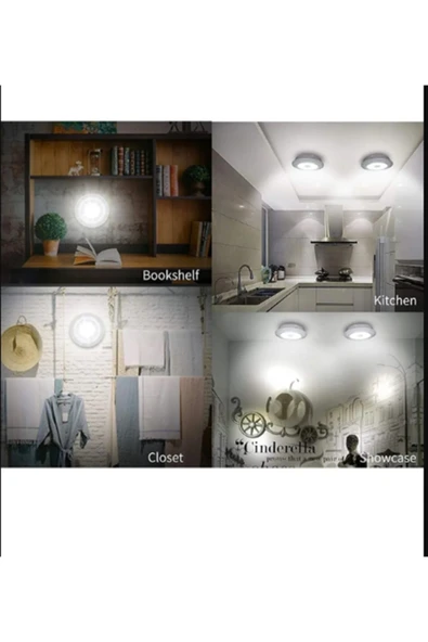 DeftHike Uzaktan Kumandalı 3 Lü Spot Led Lamba Kablosuz ve Pilli Işıldak Dolap Işığı Mutfak Raf Koridor Işığı - 3