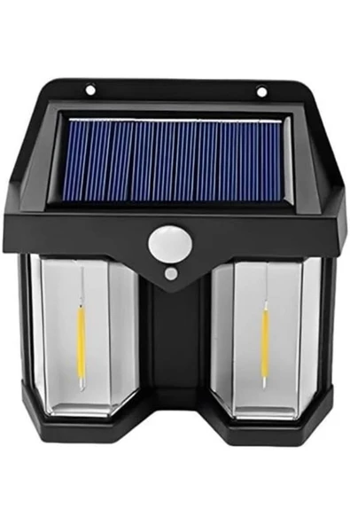 ulupazarlama 618-2 Rustik Ampul İkili Solar Duvar Aplik Güneş Enerjili Hareket Sensörlü ürün görseli 1