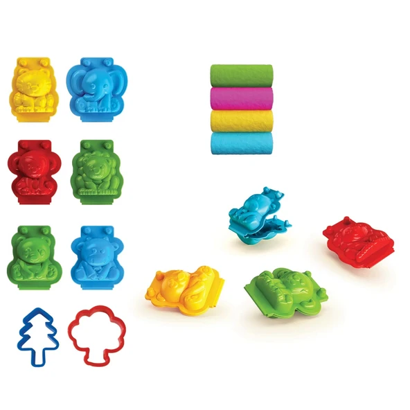 3D Hayvanlar Oyun Hamur Seti 200 Gr. - Oyun Hamuru Seti - Hamur Setleri - Hamur Kalıpları - 2