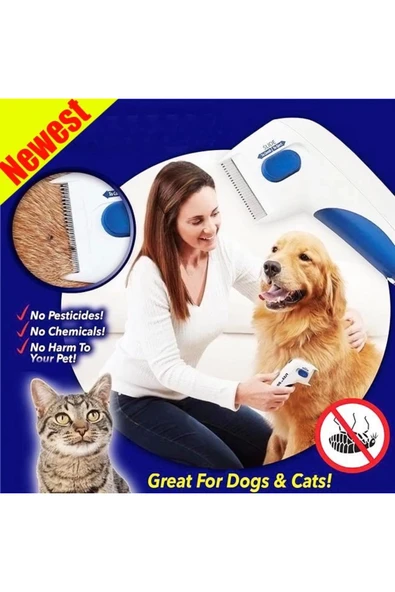 Uyguna Kapında Flea Doctor Kedi Ve Köpekler İçin Pilli Pire Tarağı - SVU7143-4375 - Resim 2