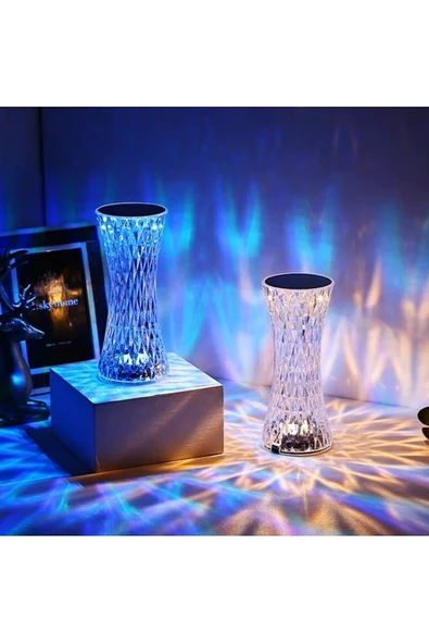 OrvaLife KOPYA - Dokunmatik Renk Değiştiren Kristal Masa Lambası Gece Lambası Rgb Led 16 Renk 4 Mod - 4