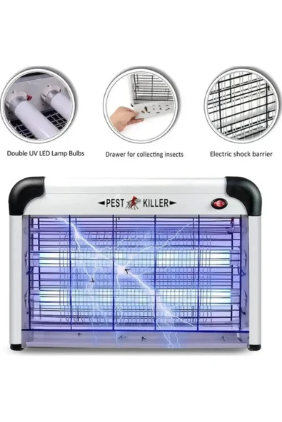 NEVARSA UV Işık Teknolojili Elektrikli Sivrisinek Öldürücü - Sessiz Çalışma ve Gece Lambası Fonksiyonu MT20 - Resim 2