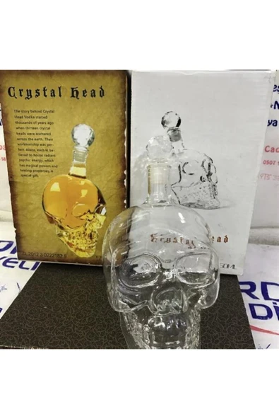 TEEMOOD PIRATE PARROT Kafatası Sürahisi Kafatası Şişesi Cam Mantarlı 550 ml Skull Head Cam Sürahi - Resim 6
