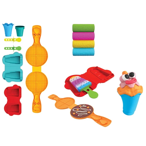 Waffle & Dondurma Oyun Hamur Seti 200 Gr. - Oyun Hamuru Seti - Hamur Setleri - Hamur Kalıpları - Resim 2