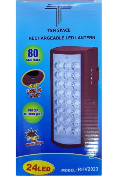 Vothoon Şarjlı Işıldak Usb Şarj Çıkışlı 24 Led 80 Saat Akülü Işıldak 24 Led Telefon Şarj Edebilen 1.0 - Resim 5