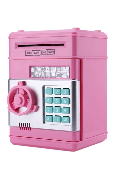 Ferminex Şifreli Otomatik Kağıt Para Alan Atm Kasa Kumbara Pembe - Resim 2