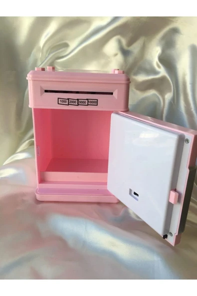 MasterHome Şifreli Otomatik Kağıt Para Alan Atm Kasa Kumbara Pembe - Resim 4