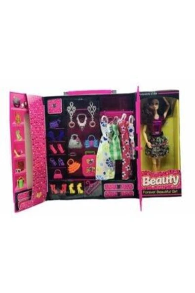 Duman Oyuncak 30 Parça Aksesuarlı Barbie Gardrop Çanta - 4