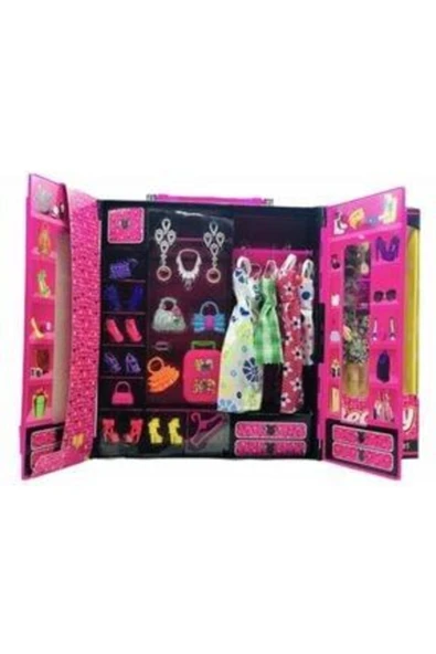 Duman Oyuncak 30 Parça Aksesuarlı Barbie Gardrop Çanta - 5