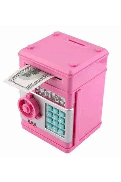 ELBA Şifreli Otomatik Kağıt Para Alan Atm Kasa Kumbara - Pembe ürün görseli