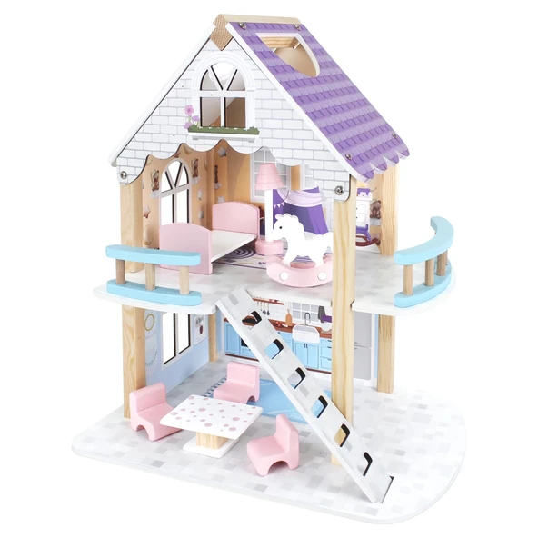 Muhteşem Merdivenli Ahşap Oyun Evi - Ahşap Tatil Evi - Merdiven Oyun Evi - Ahşap Ev - Ahşap Oyun Evi ürün görseli