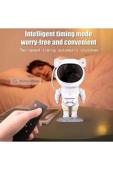 HALL BREATHE Beyaz Astronot Gece Lambası, Nebula ve Samanyolu Teması, Sıcak ve Rahat Atmosfer - Resim 3