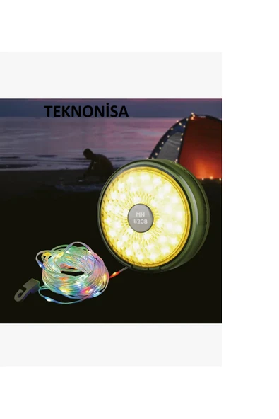 teknonisa Şarjlı 10 Metre Ledli Şarj Göstergeli 7 Işık 8 Modlu Hareketli Ve Flaşör Modlu MAKARALI - 3