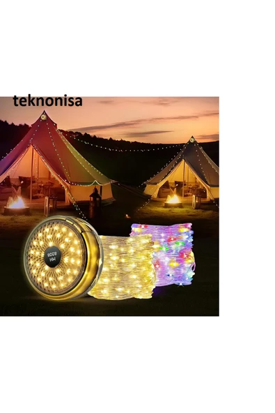 teknonisa Şarjlı 10 Metre Ledli Şarj Göstergeli 7 Işık 8 Modlu Hareketli Ve Flaşör Modlu MAKARALI - Resim 2