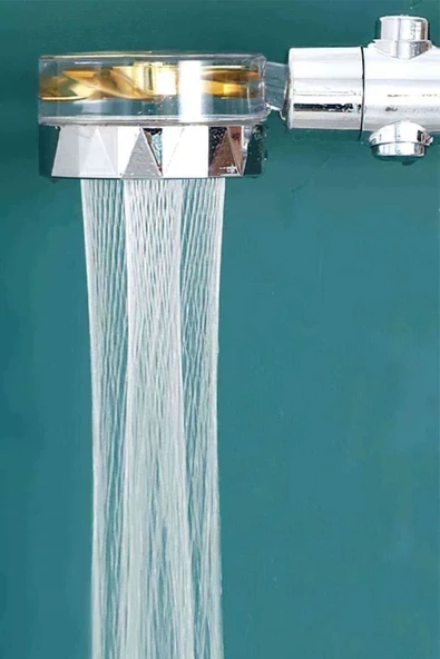 Yellowtech DUŞ BAŞLIĞI TURBO PERVANELİ SERİNLETİCİ TASARIM 360 Derece Döner Basınçlı Duş Başlığı