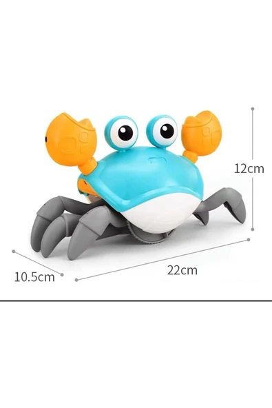 SKY TOUCH SKY-TOUCH Elektrikli Kaçak Yengeç Emekleyen Yengeç Bebek Oyuncağı Müzikli ve LED Işıklı - Resim 2