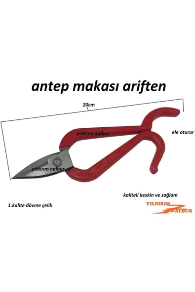 Newa Jewellry Yıldırım Antep Makası Kuyumcu Makası Teneke Makası Hobi Makas Kırmızı - Resim 2