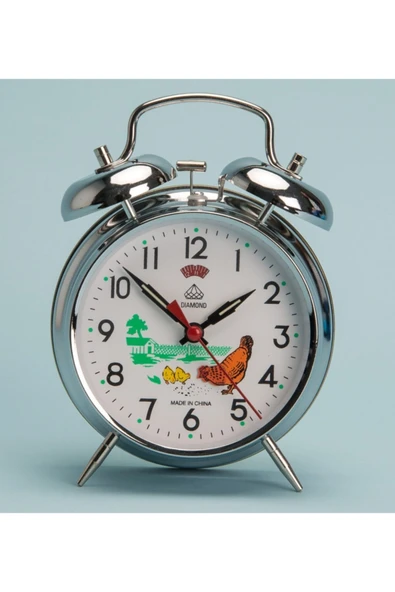 Altun Çalar Saat Tavuklu Saat Masa Saati Nostaljik Kurmalı Masa Saati