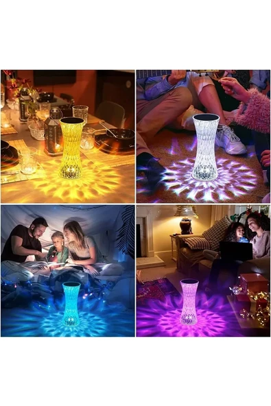 OrvaLife KOPYA - Dokunmatik Renk Değiştiren Kristal Masa Lambası Gece Lambası Rgb Led 16 Renk 4 Mod - 2