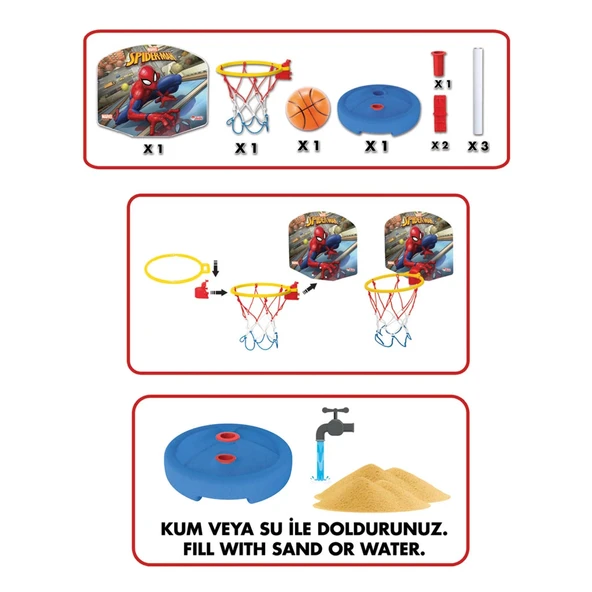 Spiderman Küçük Ayaklı Basketbol Seti - Spor Oyuncakları - Basketbol Oyuncakları - Basket Seti - 4