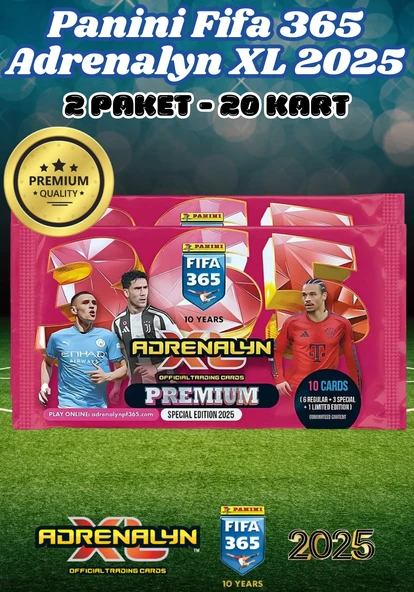 Panini Premium FIFA 365 Adrenalyn XL 2025 Oyuncu Kartı - Premium Futbolcu Kartları - 2 Paket - 1