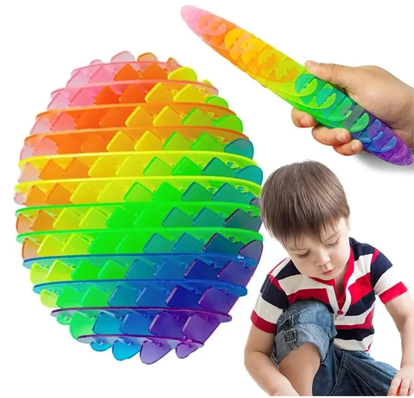 Orijinal Morf Flexi Fidget Stres Oyuncağı Worm fidget Stres Giderici Solucan Stres Yay - Gökkuşağı - Resim 9