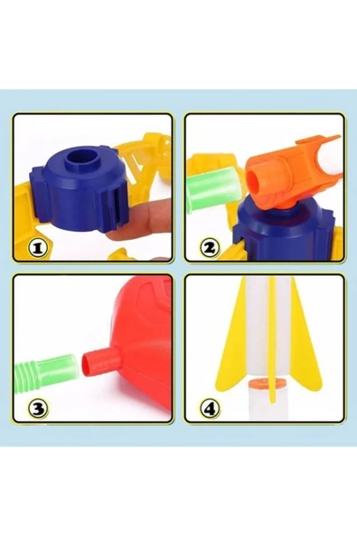 Air Rocket Tekli Seti - Roket Oyuncak - 2 Roket Ve Havalı Roketatar - Tekli Açık Hava Oyuncağı - Airrocket - 4