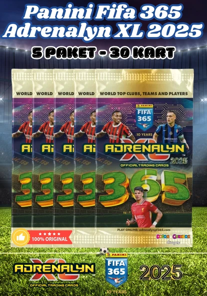 Panini FIFA 365 Adrenalyn XL 2025 Oyuncu Kartı - Futbolcu Kartları - Trading Oyuncu Kartı - 5 Paket - 1